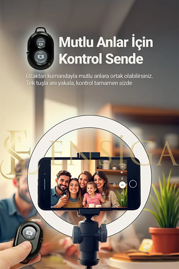 Kumandalı Youtuber Tiktok Çekim Işıklı Telefon Tutucu Makyaj Işığı Ring Light 10 Inç + 2.1 M Tripod